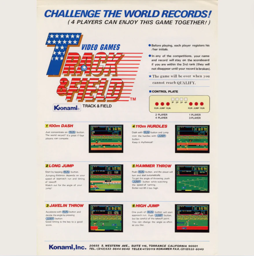 1983 Track & Field Arcade Game by Konami - Image 5