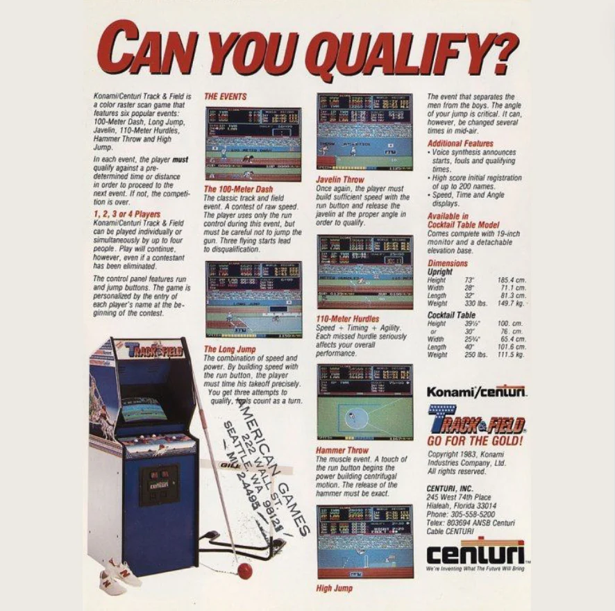 1983 Track & Field Arcade Game by Konami - Image 7