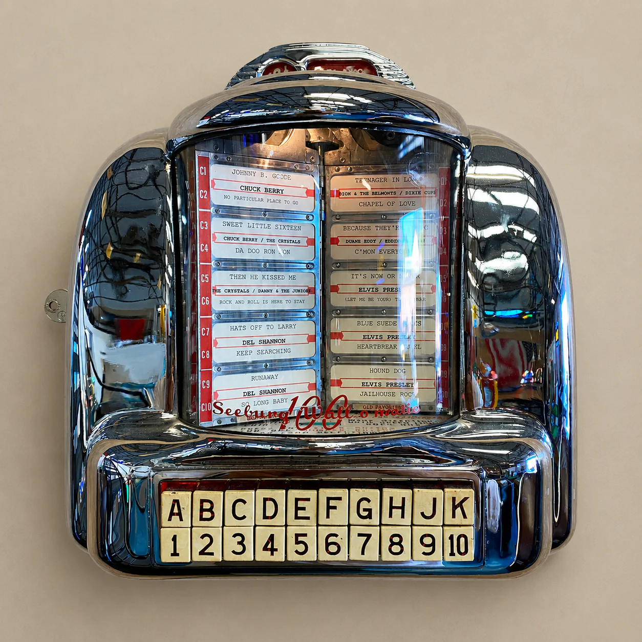 Original Seeburg 100 Wall-O-Matic Wallbox with Bluetooth Retrofit