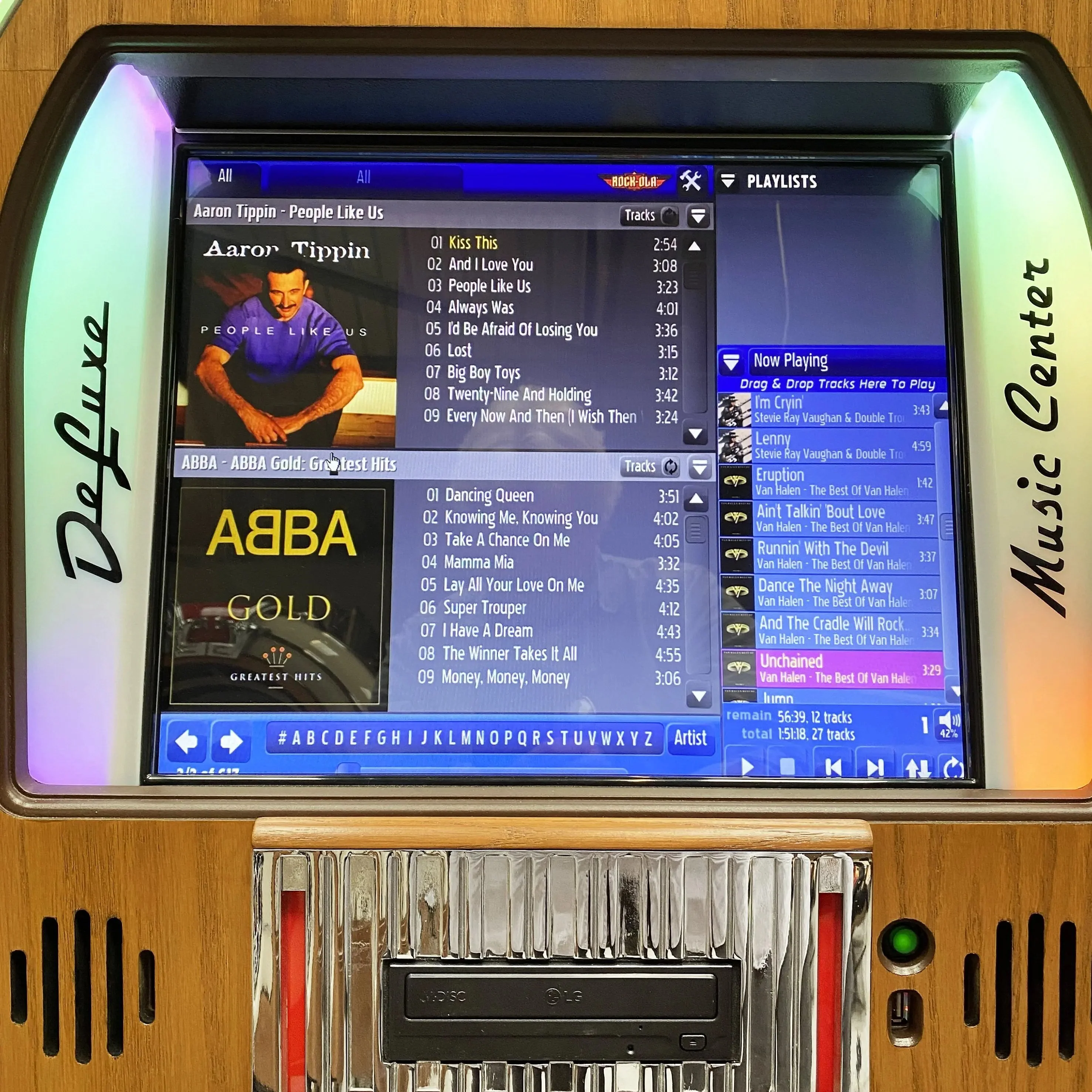 Rock-Ola Digital Music Center Jukebox in Light Oak with Bluetooth - Image 4