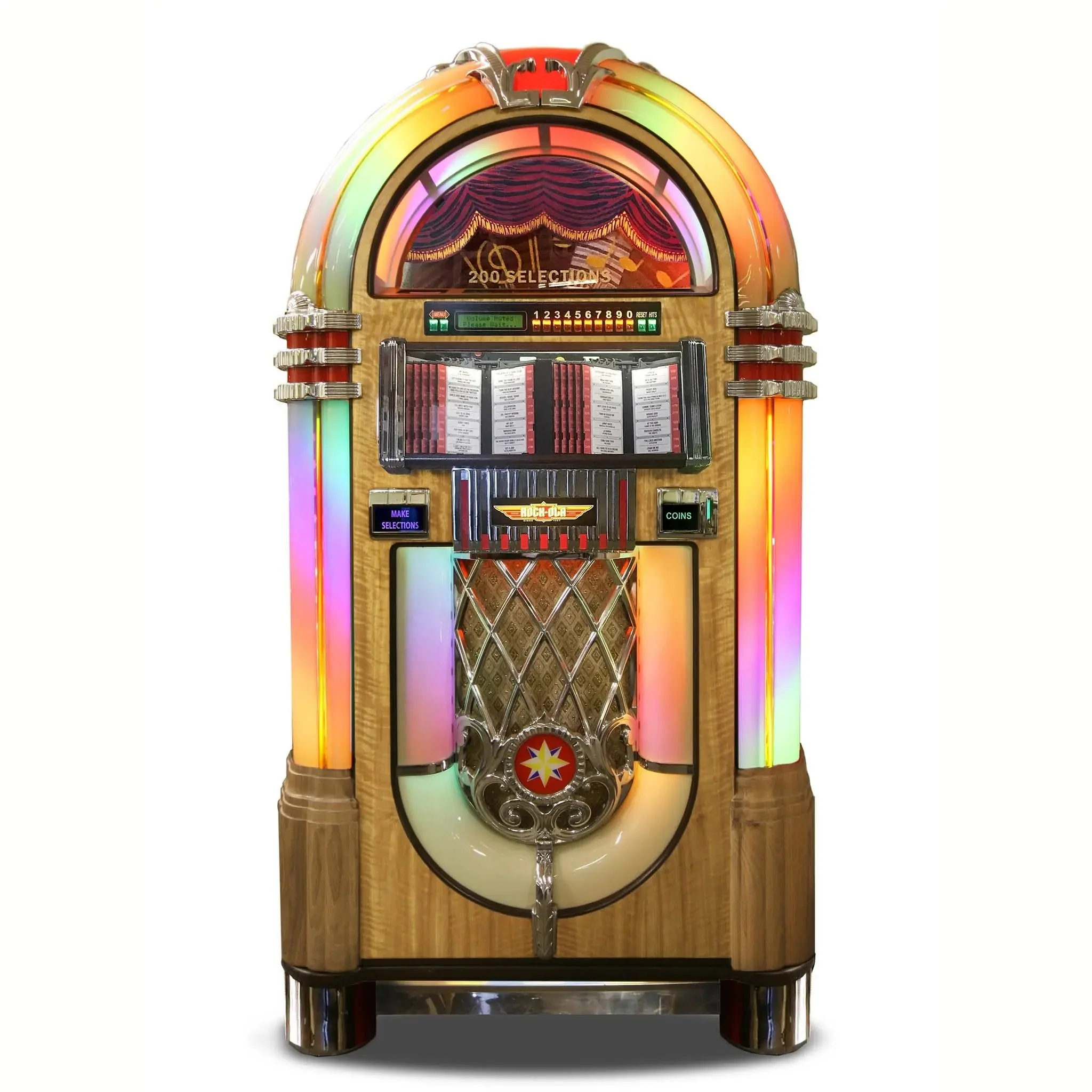 Rock-Ola Bubbler Vinyl 45 Jukebox in Light Oak with Bluetooth - Image 12