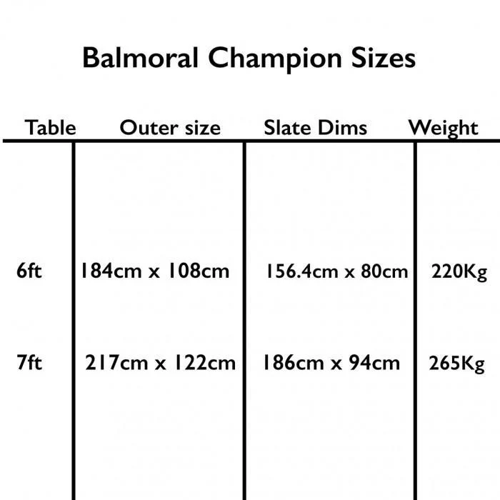 Sam Leisure Balmoral Champion English Pool Table 6ft, 7ft - Image 20