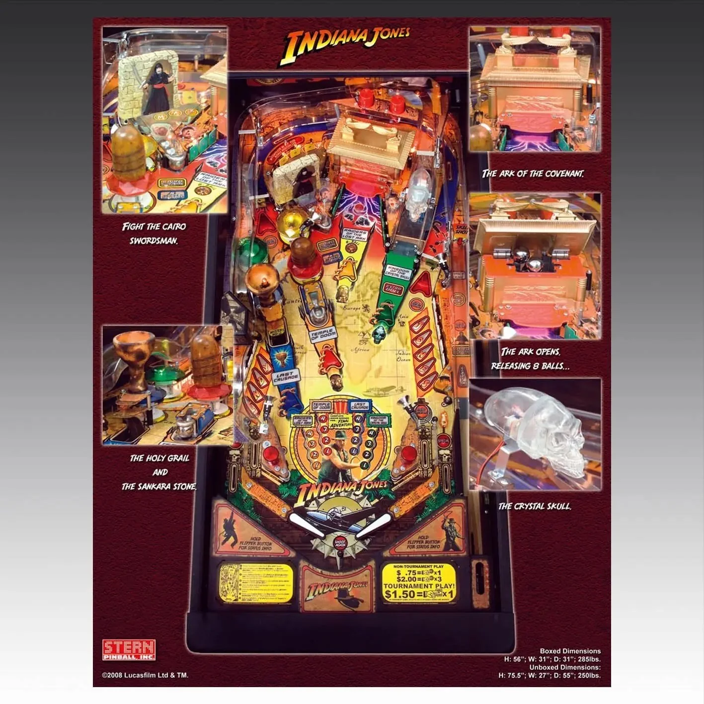2008 Indiana Jones Pinball Machine by Stern - Image 8