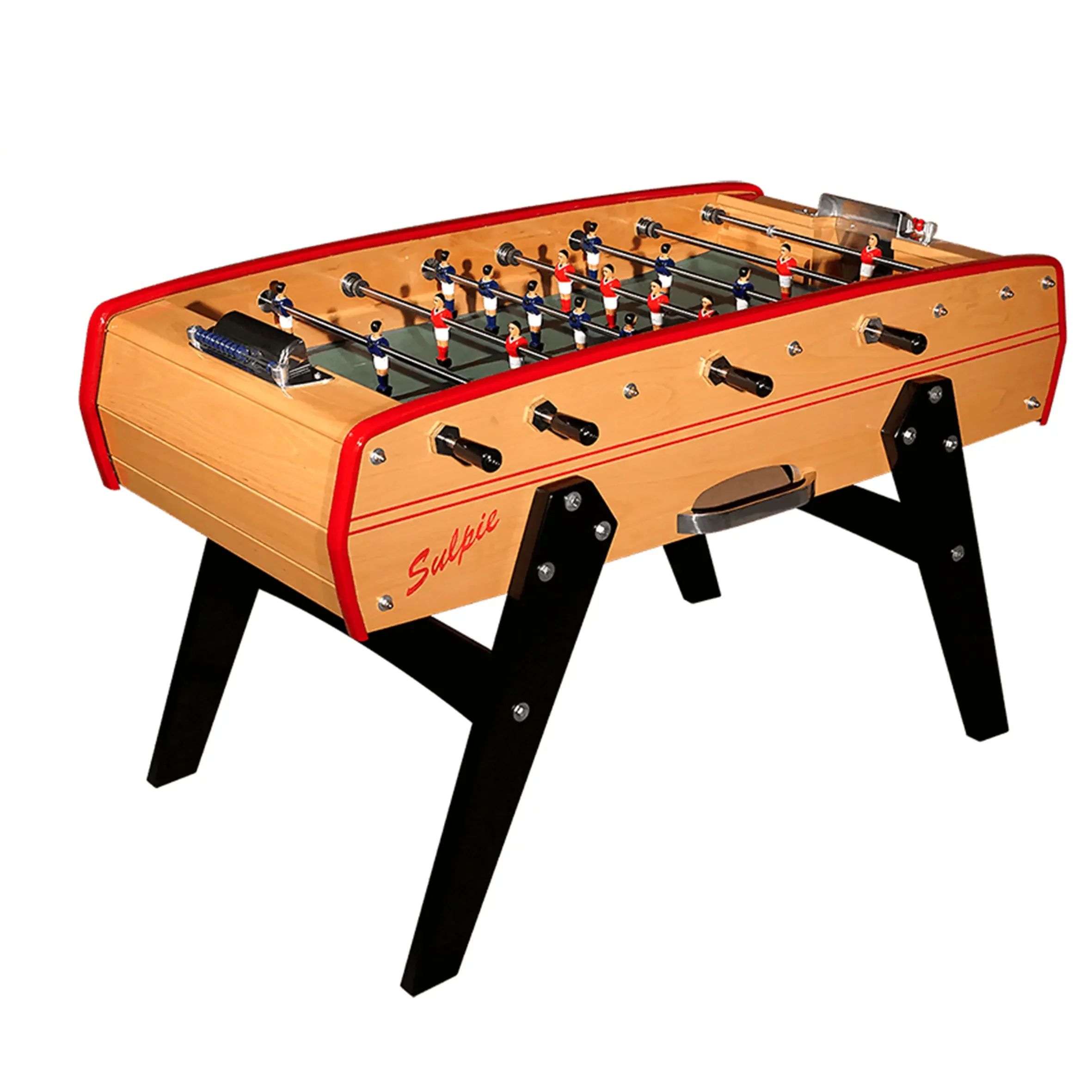 Sulpie Evolution Foosball Table - Beech with Red Trim