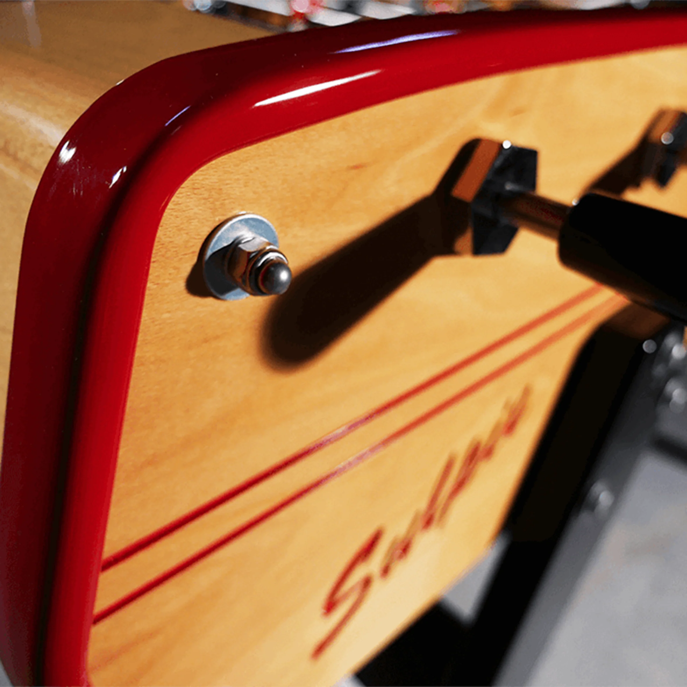 Sulpie Evolution Foosball Table - Beech with Red Trim - Image 3